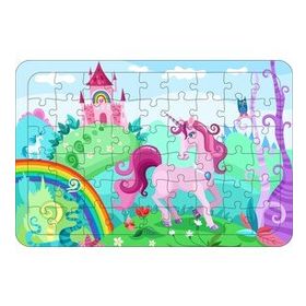 Güven Serigrafi Unicorn 9 54 Parça Ahşap Çerçeveli Puzzle Yapboz