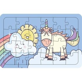 Güven Serigrafi Unicorn Gökyüzünde 24 Parça Ahşap Çocuk Puzzle Yapboz