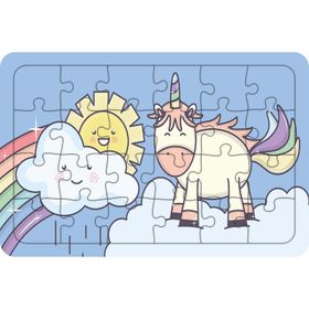Güven Serigrafi Unicorn Gökyüzünde 24 Parça Ahşap Çocuk Puzzle Yapboz