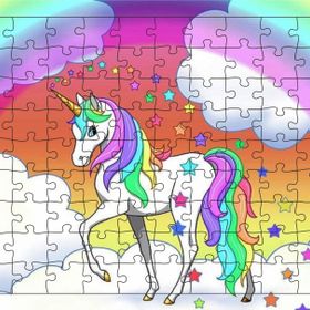 Güven Serigrafi Unicorn Model2 108 Parça Ahşap Çocuk Puzzle Yapboz