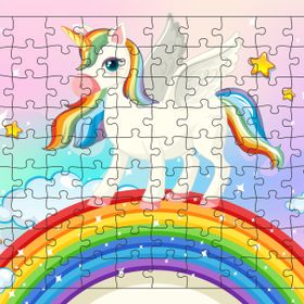 Güven Serigrafi Unicorn Model3 108 Parça Ahşap Çocuk Puzzle Yapboz
