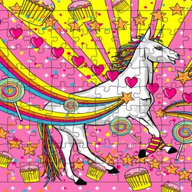 Güven Serigrafi Unicorn Model8 108 Parça Ahşap Çocuk Puzzle Yapboz