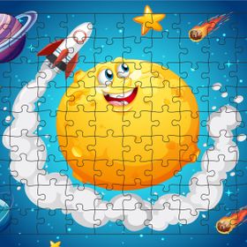 Güven Serigrafi Uzay 108 Parça Ahşap Çocuk Puzzle Yapboz