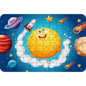 Güven Serigrafi Uzay 108 Parça Ahşap Çocuk Puzzle Yapboz