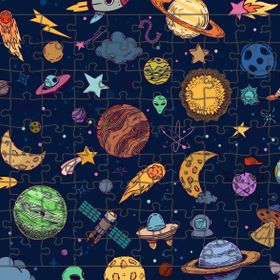 Güven Serigrafi Uzayda Neler Var 108 Parça Ahşap Çocuk Puzzle Yapboz