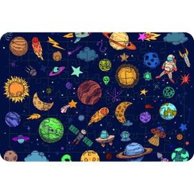 Güven Serigrafi Uzayda Neler Var 54 Parça Ahşap Çocuk Puzzle Yapboz
