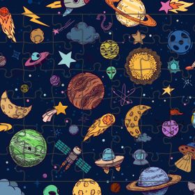 Güven Serigrafi Uzayda Neler Var 54 Parça Ahşap Çocuk Puzzle Yapboz