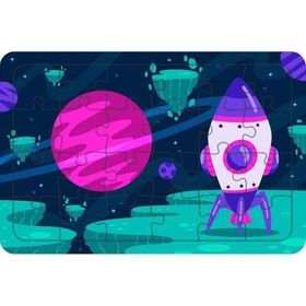 Güven Serigrafi Uzaymekiği Kalkıyor 24 Parça Ahşap Çocuk Puzzle Yapboz