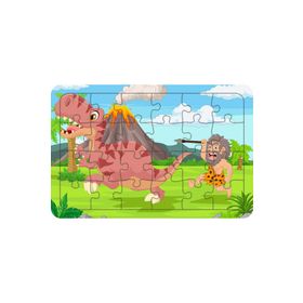 Güven Serigrafi Vahsi Dinozor Tyrannosaurus 24 Parça Ahşap Çocuk Puzzle Yapboz