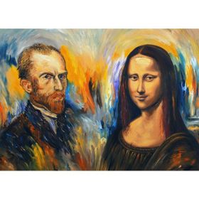 Güven Serigrafi Vincent ve Monolisa 1000 Parça Ahşap Puzzle Yapboz