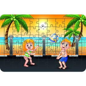 Güven Serigrafi Voleybolcu Çocuklar 54 Parça Ahşap Çocuk Puzzle Yapboz