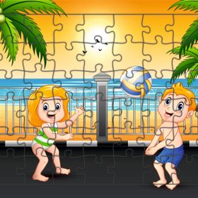 Güven Serigrafi Voleybolcu Çocuklar 54 Parça Ahşap Çocuk Puzzle Yapboz