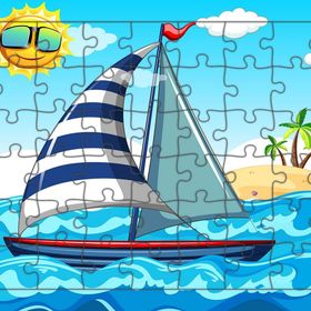 Güven Serigrafi Yelkenli Tekne 54 Parça Ahşap Çocuk Puzzle Yapboz
