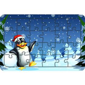 Güven Serigrafi Yılbaşı Pengueni 24 Parça Ahşap Çocuk Puzzle Yapboz