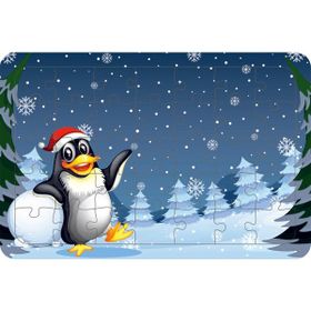 Güven Serigrafi Yılbaşı Pengueni 35 Parça Ahşap Çocuk Puzzle Yapboz