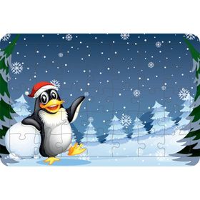 Güven Serigrafi Yılbaşı Pengueni 35 Parça Ahşap Çocuk Puzzle Yapboz