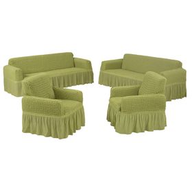 Güzel Ev 3+2+1+1 Standart Yeşil Koltuk Örtüsü
