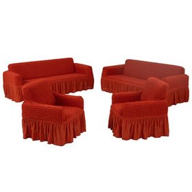 Güzel Ev 3+3+1+1 Maxi Bordo Koltuk Örtüsü