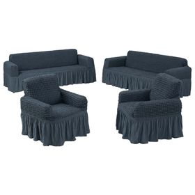 Güzel Ev 3+3+1+1 Maxi Füme Koltuk Örtüsü