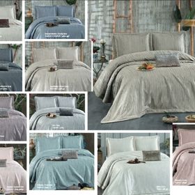 Güzide Deco 260x260 cm Gri Çift Kişilik Yatak Örtüsü