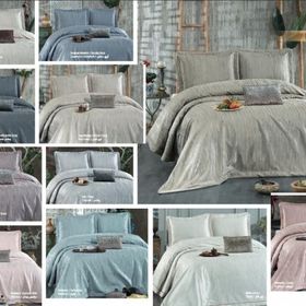 Güzide Deco 260x260 cm Gri Çift Kişilik Yatak Örtüsü