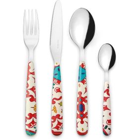 Guzzini Flower Lemon 24 Parça Kırmızı Çatal Kaşık Bıçak Takımı