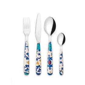 Guzzini Flower Lemon 24 Parça Mavi Çatal Kaşık Bıçak Takımı