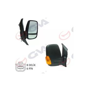 Gva 1032110 Transit 14 Elektrik Isıtmalı Sarı Sinyalli Desenli Konveks Sağ Dış Dikiz Aynası
