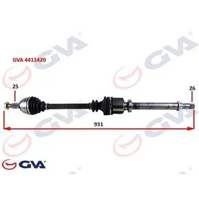 Gva 4411420 Sağ Megane 3-Fluence 1.5 Dci 6 Vites 09 931 mm Komple Aks