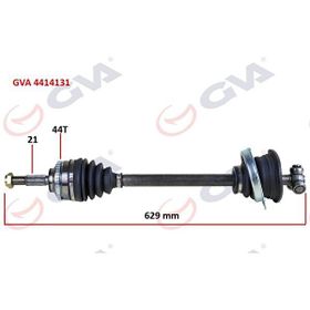 Gva 4414131 Sol Clio II 1.5 Dci 98-05 Abs'li 44 Diş 629 mm Yaylı Komple Aks