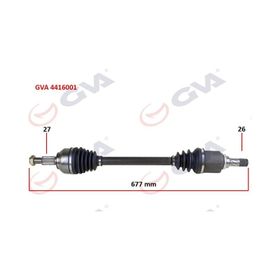 Gva 4416001 Sol Kangoo 3 1.5 Dci 08- 677 mm Komple Aks