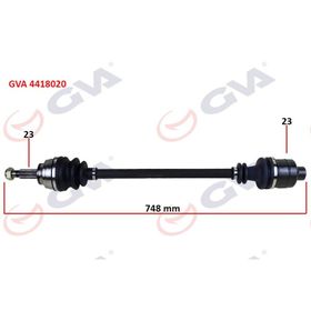 Gva 4418020 Sağ Laguna I 1.6 16 V 93-01 747 mm Komple Aks