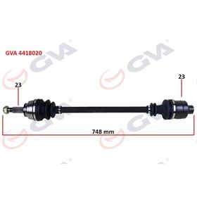 Gva 4418020 Sağ Laguna I 1.6 16 V 93-01 747 mm Komple Aks