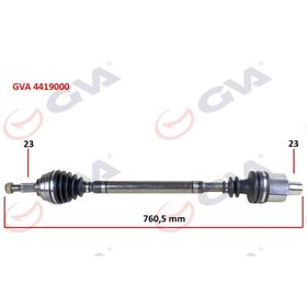 Gva 4419000 Sağ Dacia Logan-Sandero 1.5 Dci 04-12 760 mm Komple Aks