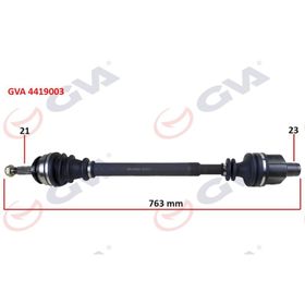 Gva 4419003 Sağ Dacia Logan-Sandero 1.4-1.6 04-12 763 mm Komple Aks