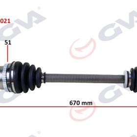 Gva 4419021 Sol Master-Movano II 2.5D 98-10 Abs'li 51 Diş 670 mm Komple Aks