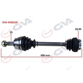 Gva 4428120 Sağ Mil'siz Aks Lale'siz Grande Punto 1.3 Mjt 75Hp 497 mm Komple Aks