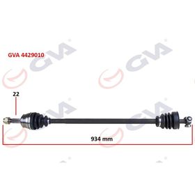 Gva 4429010 Sağ Doblo 1.9D 01 934 mm Komple Aks