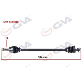 Gva 4429010 Sağ Doblo 1.9D 01 934 mm Komple Aks