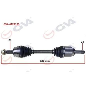 Gva 4429125 Sol Fiorino-Bipper-Nemo 1.3 Mjt M/t Euro5 13- İç Aks Kafalı 602 mm Komple Aks