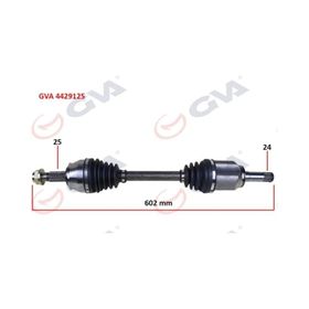 Gva 4429125 Sol Fiorino-Bipper-Nemo 1.3 Mjt M/t Euro5 13- İç Aks Kafalı 602 mm Komple Aks