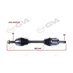Gva 4429125 Sol Fiorino-Bipper-Nemo 1.3 Mjt M/t Euro5 13- İç Aks Kafalı 602 mm Komple Aks