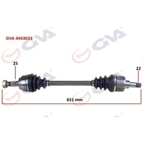 Gva 4443033 Sol Peugeot 307 1.4İ Man 00-07 631 mm Komple Aks