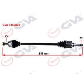 Gva 4450820 883 mm Sağ Bipper 1.4 Hdı 07 Komple Aks