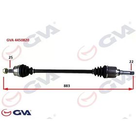 Gva 4450820 883 mm Sağ Bipper 1.4 Hdı 07 Komple Aks