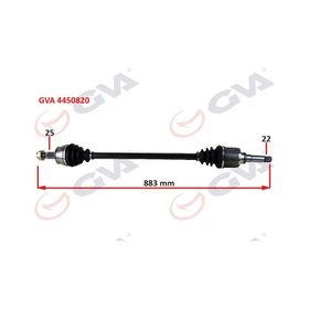 Gva 4450820 883 mm Sağ Bipper 1.4 Hdı 07 Komple Aks