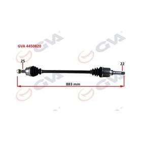 Gva 4450820 883 mm Sağ Bipper 1.4 Hdı 07 Komple Aks