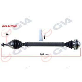 Gva 4475011 803 mm Caddy III 1.9 Sağ Komple Aks