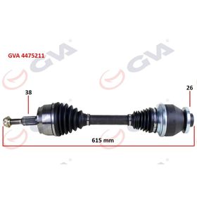 Gva 4475211 615 mm 6 Vites Transporter T5 Sol Komple Aks