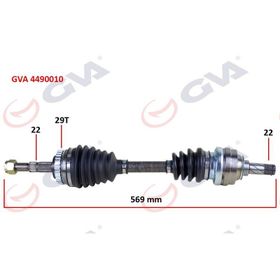 Gva 4490010 569 mm 29 Diş Corsa B Sol Komple Aks